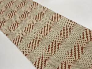 変わり格子模様織出し名古屋帯